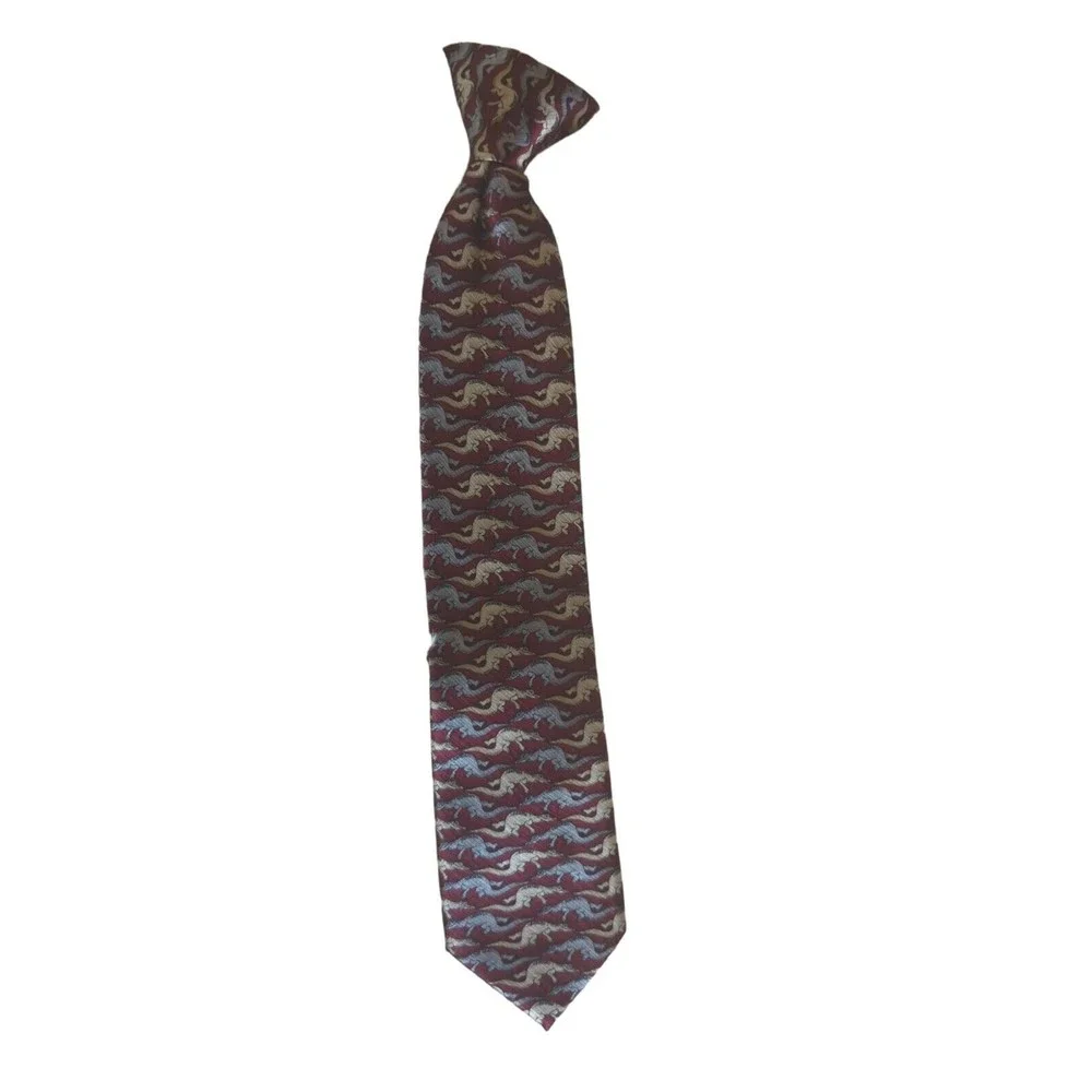 Dockers' Boys Silk Red Dinosaur Clip On Tie